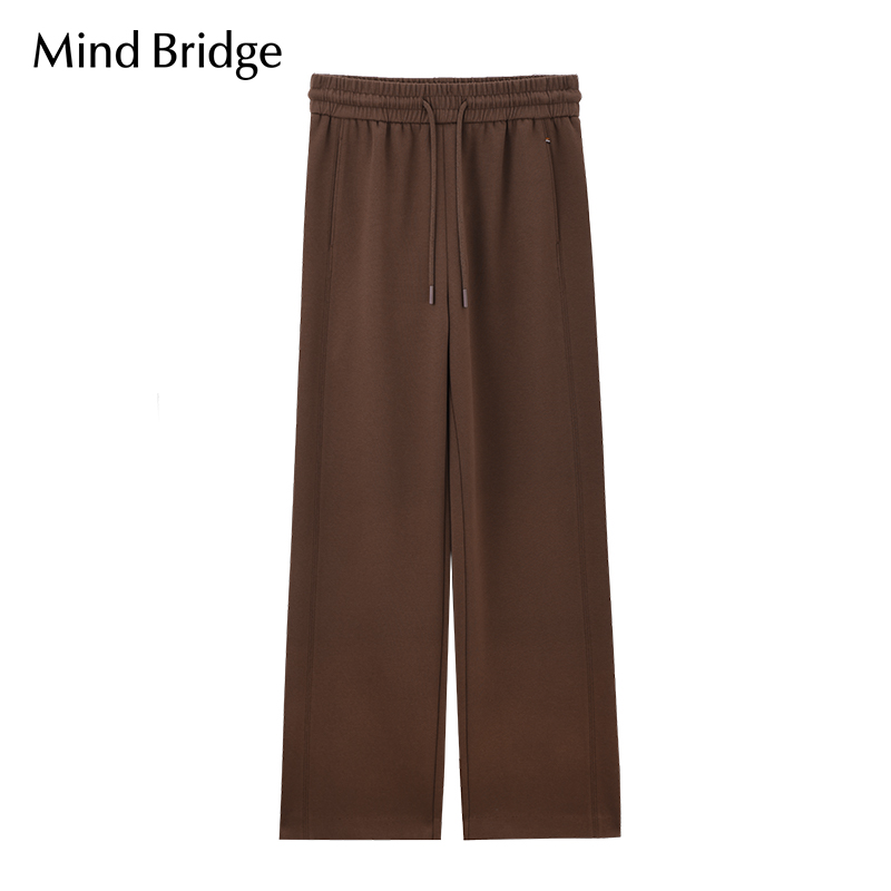 Mind Bridge MB MindBridge百家好女士简约抽绳长裤春季显瘦直筒裤百搭休闲裤 234.1