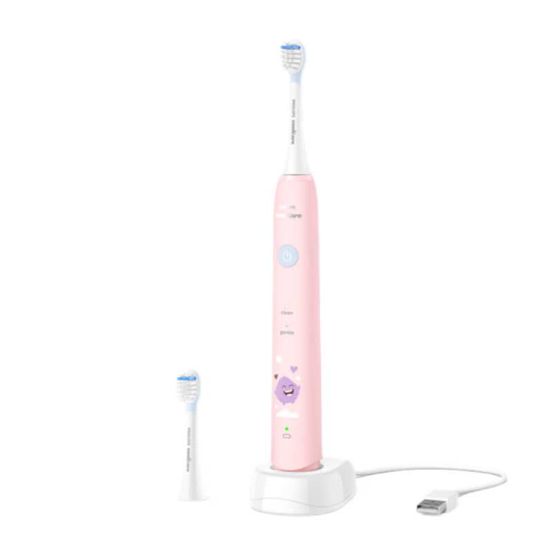 PLUS会员:PHILIPS 飞利浦 HX2432儿童电动牙刷食用级硅胶刷头 粉 168.2元(需领券)