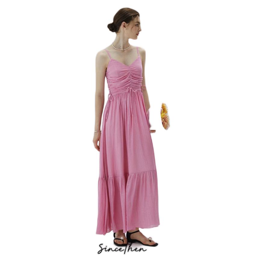 20点开始：SinceThen 从那以后 女士法式粉色吊带 裙 CQ230441 288元包邮（拍下立