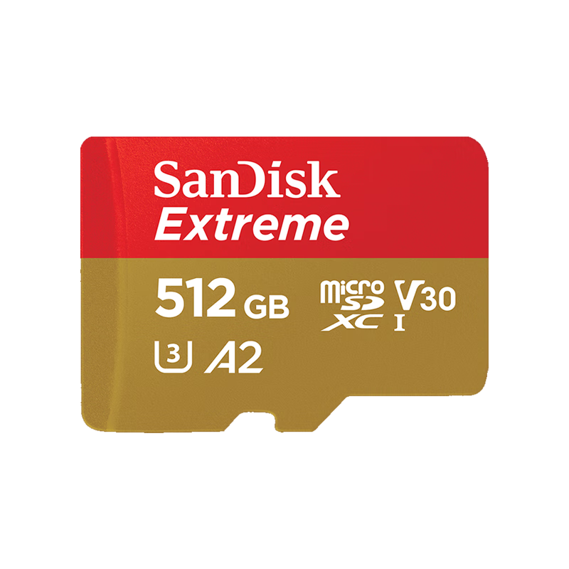 京东PLUS：SanDisk 闪迪 Extreme 至尊极速移动系列 MicroSD存储卡 512GB（U3、V30、A2