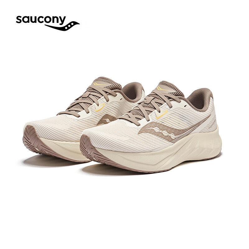 saucony 索康尼 浪潮2跑鞋男夏季透气跑步鞋减震进阶训练运动鞋子TIDE2 米咖啡