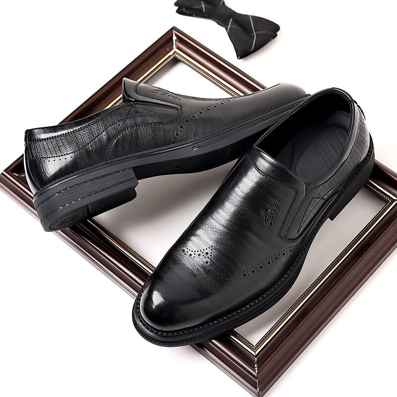老人头（LAORENTOU）商务英伦绅士正装皮鞋上班鞋布洛克风格 159元（需用券）