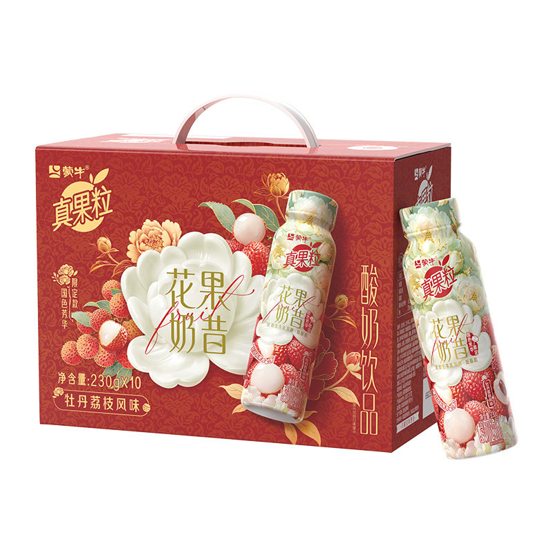 真果粒 花果奶昔牡丹荔枝风味酸奶饮品PET瓶230g×10瓶 23.9元