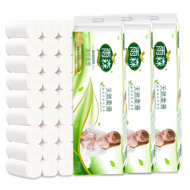 yusen 雨森 妇婴进口木浆卷纸6层加厚12卷*提卫生纸家用厕纸 超柔品质 2.9元