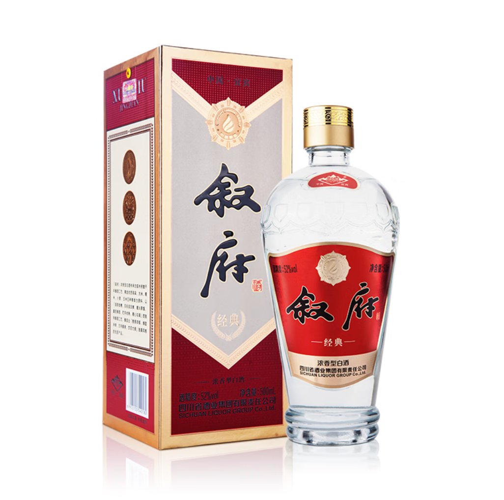 XUFU 叙府 经典 浓香型白酒 52度 500ml*6瓶 整箱装 344.12元（需用券）