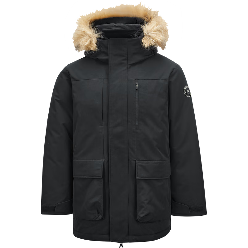 斯凯奇 男女同款羽绒外套长款连帽防泼水防污防油保暖时尚 碳黑/0018 L 655.85