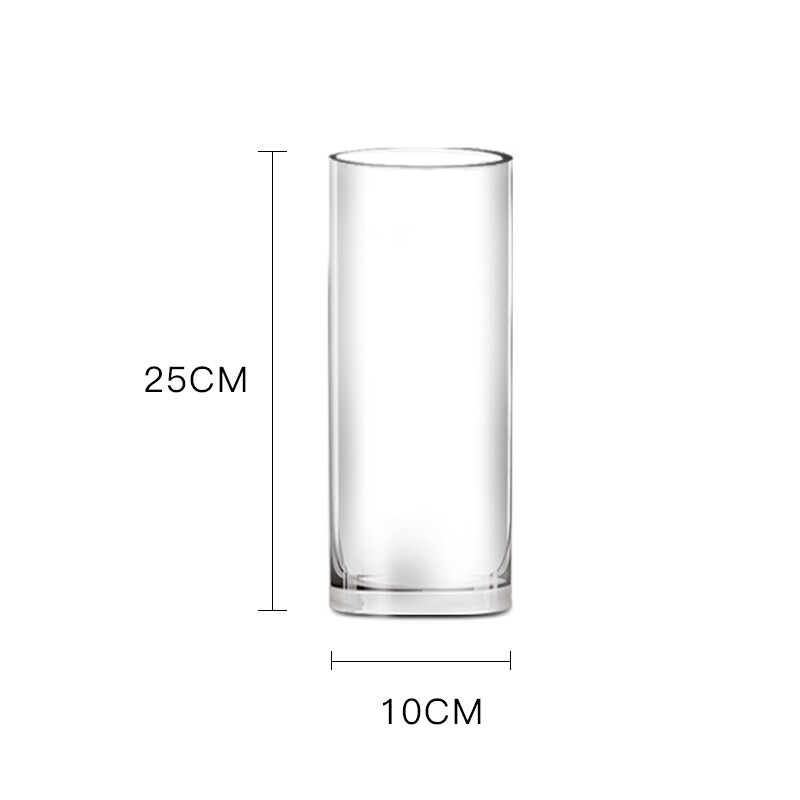 墨斗鱼 玻璃花瓶透明富贵竹花瓶 简约直筒款25cm7826 14.9元（需用券）