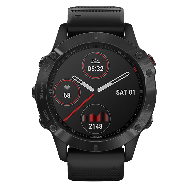 佳明（GARMIN）Fenix6ProPVD邃黑旗舰版GPS黑表带血氧跑步高尔夫户外运动手表 272