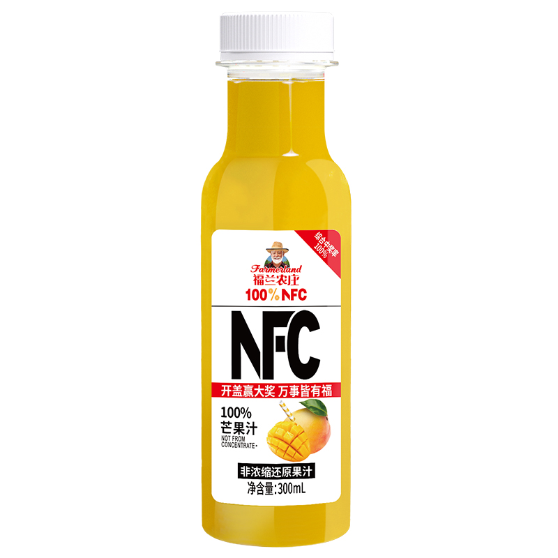 今日必买、临期品：Farmerland 福兰农庄 NFC芒果汁300ml*10瓶 19.9元（需用券）