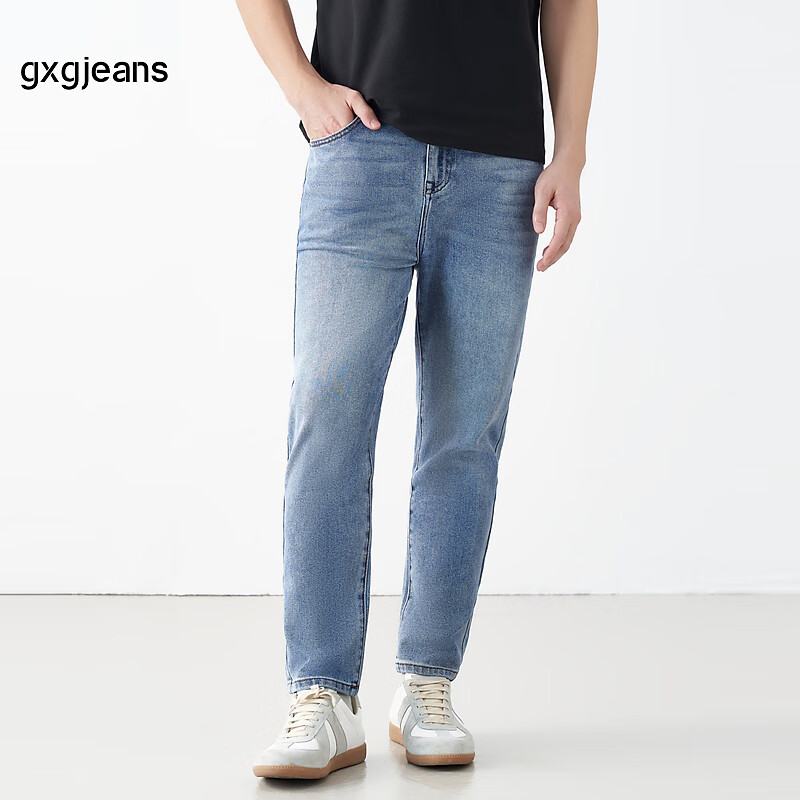 gxgjeans 蓝色直筒牛仔裤 蓝色 J24D10500353 ￥119