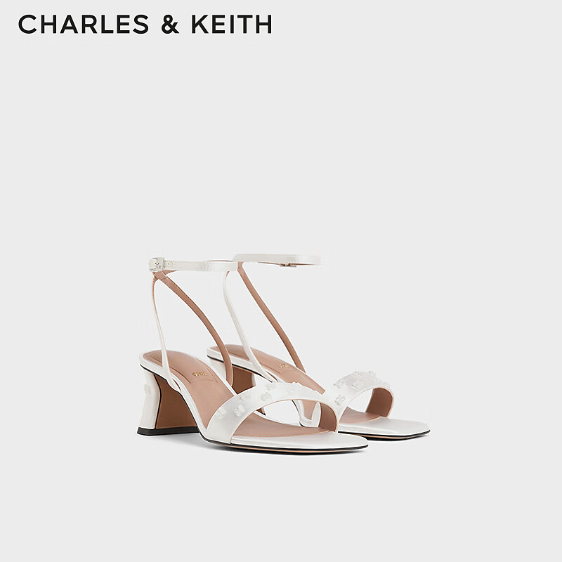 CHARLES & KEITH 法式缎面一字带凉鞋 SL1-60280460 539元（需用券）