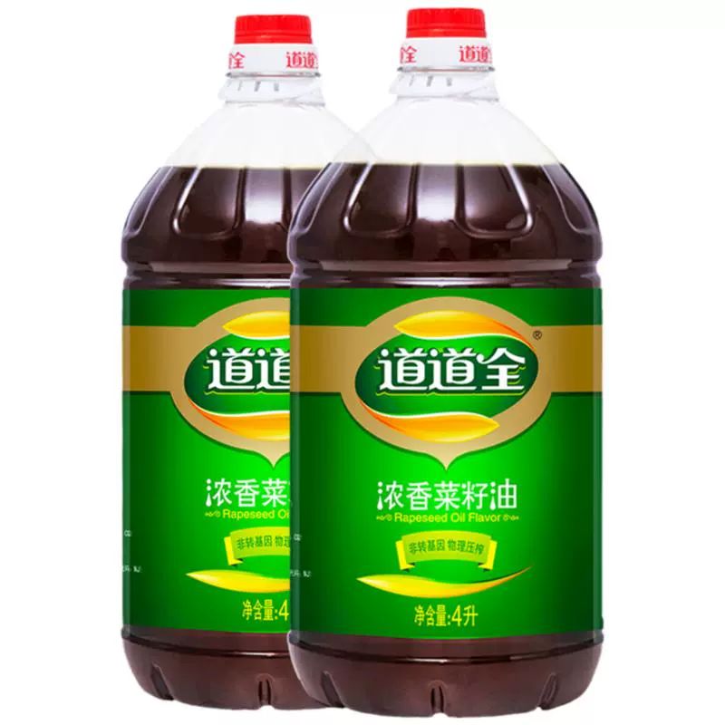道道全 浓香菜籽油4L*2桶 非转基因压榨 ￥119.6