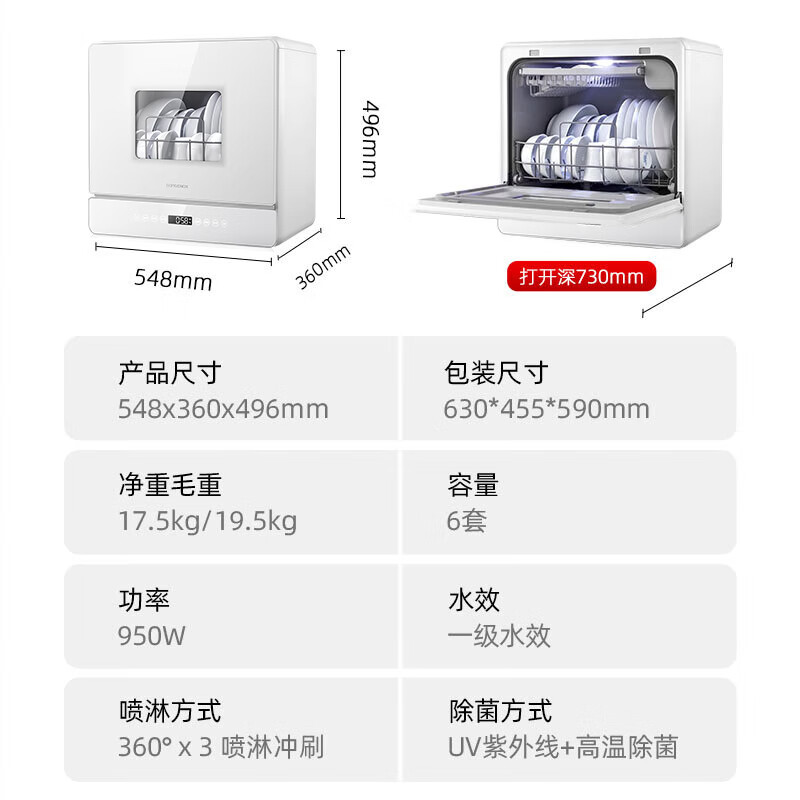 以旧换新补贴：GORGENOX 歌嘉诺 DW6-D50A 台式洗碗机6套 1672.48元包邮（双重优惠