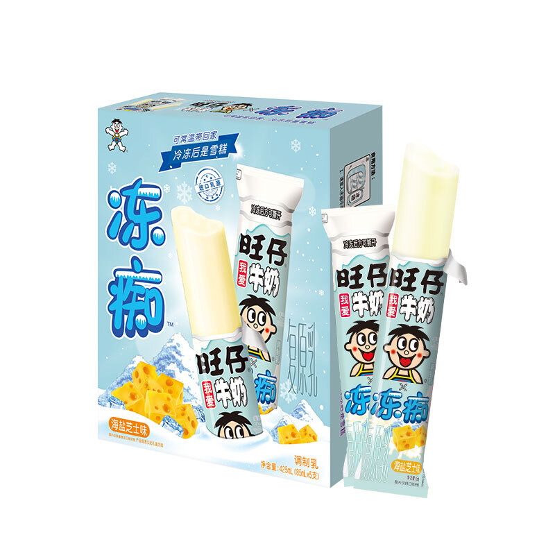 Want Want 旺旺 冻痴 海盐芝士味 85ml*5 雪糕冰淇淋 棒棒冰果味饮料 10元