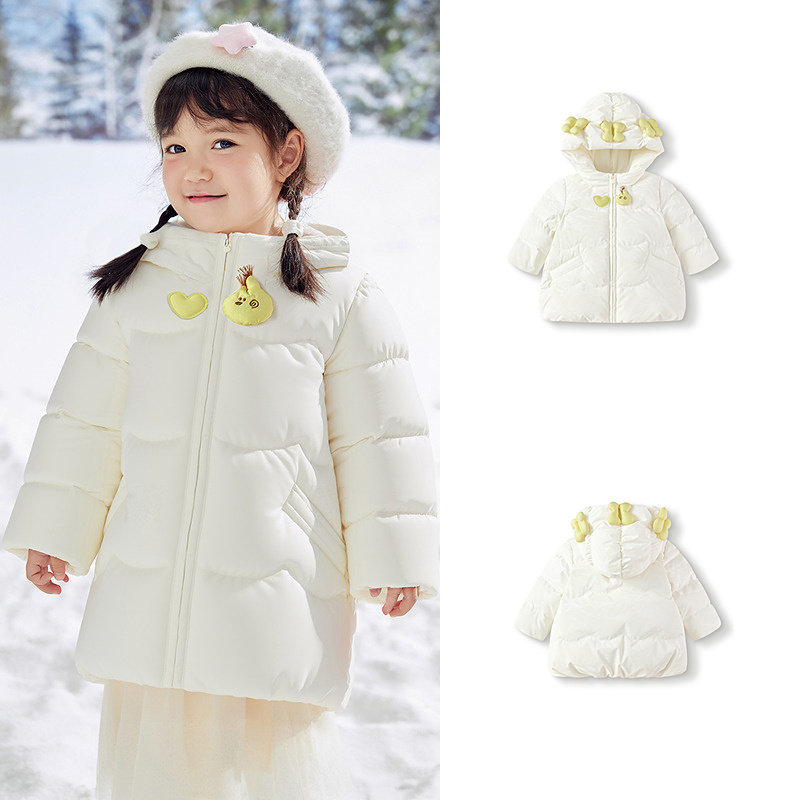 移动端、88VIP：巴拉巴拉 balaOne儿童羽绒服女童连帽童装2025年冬季新款厚款