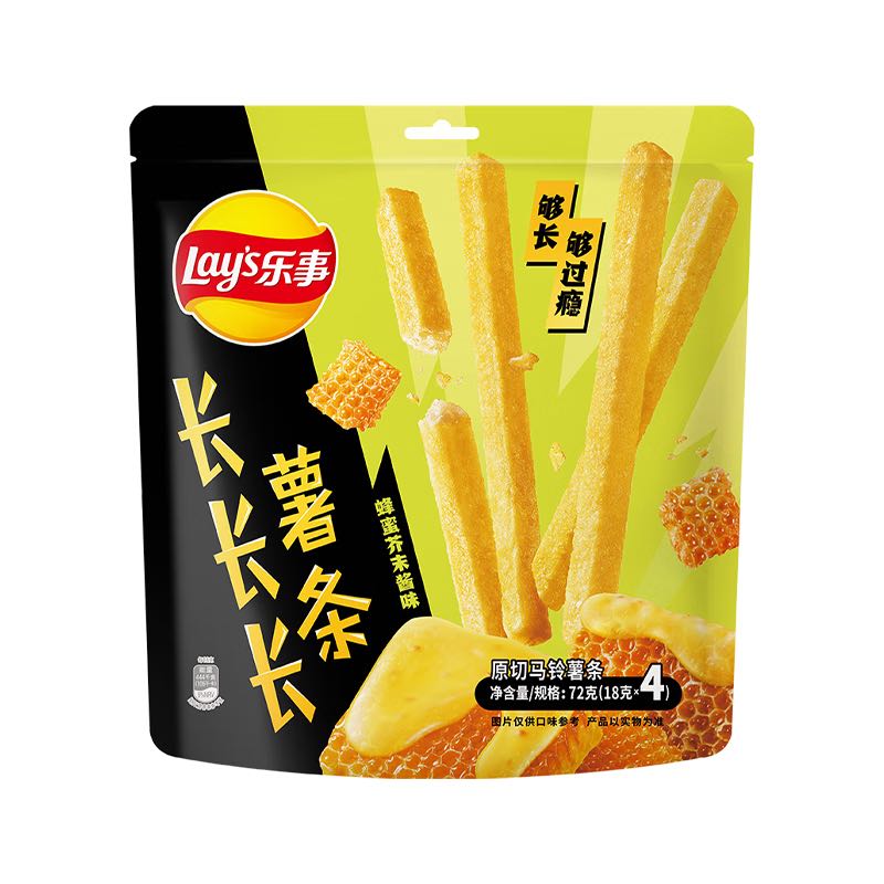 Lay's 乐事 长长长薯条 蜂蜜芥末酱味18gx4包 72g 百事食品 休闲零食 9.9元