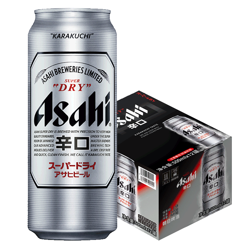 微信小程序：Asahi 朝日啤酒 超爽 曼城限定版 500mL 12罐 整箱装 60元