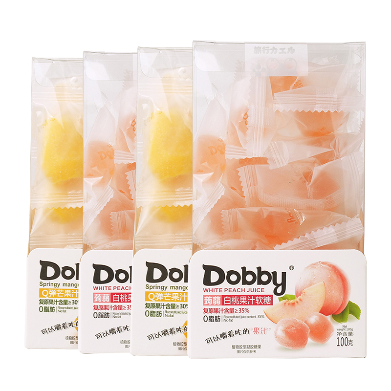 88VIP：Dobby 哆比 白桃芒果味水果QQ软糖 100g 28.4元