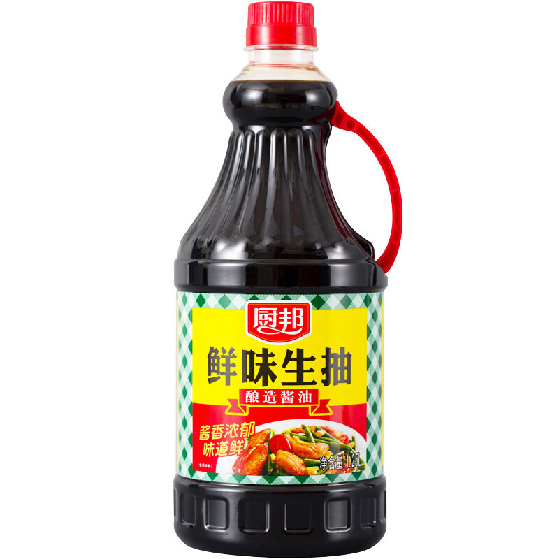 厨邦 鲜味生抽 1.25L 7.9元