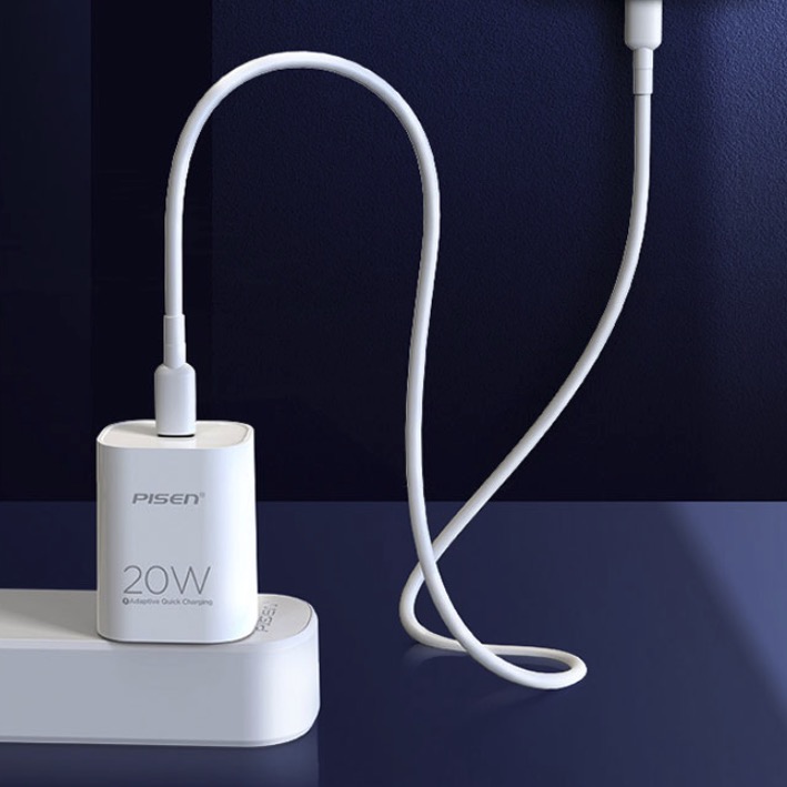 品胜 TS-C135 充电器 Type-C 20W PD 快充 Lightning 数据线 1米 白色