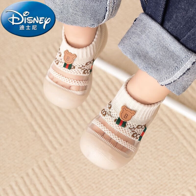 Disney 迪士尼 宝宝软底防滑防掉婴儿飞织袜子鞋6个月1岁3岁 春夏 39.02元（需