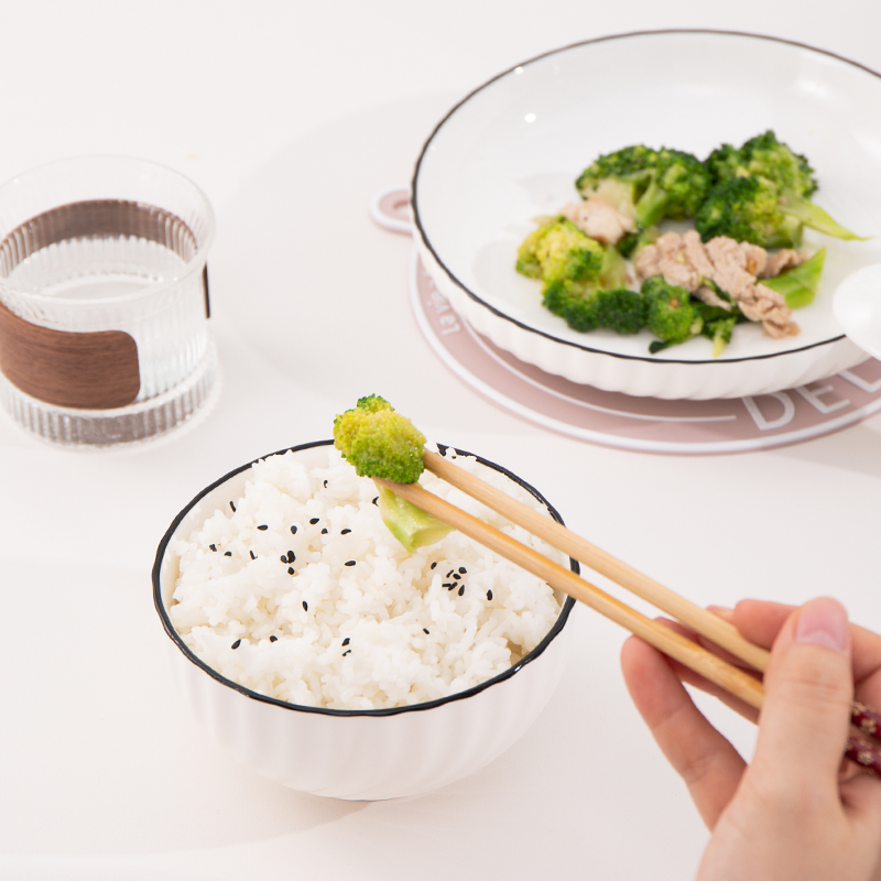 Beisesi 贝瑟斯 碗盘套装8件套家用陶瓷吃饭碗面碗盘子组合碗筷碗盘餐具送礼