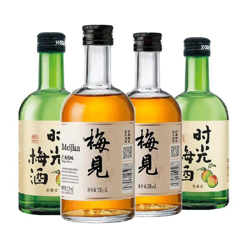 MeiJian 梅见 青梅酒梅子酒330ml*2瓶+时光梅330ml*2瓶 ￥61.85