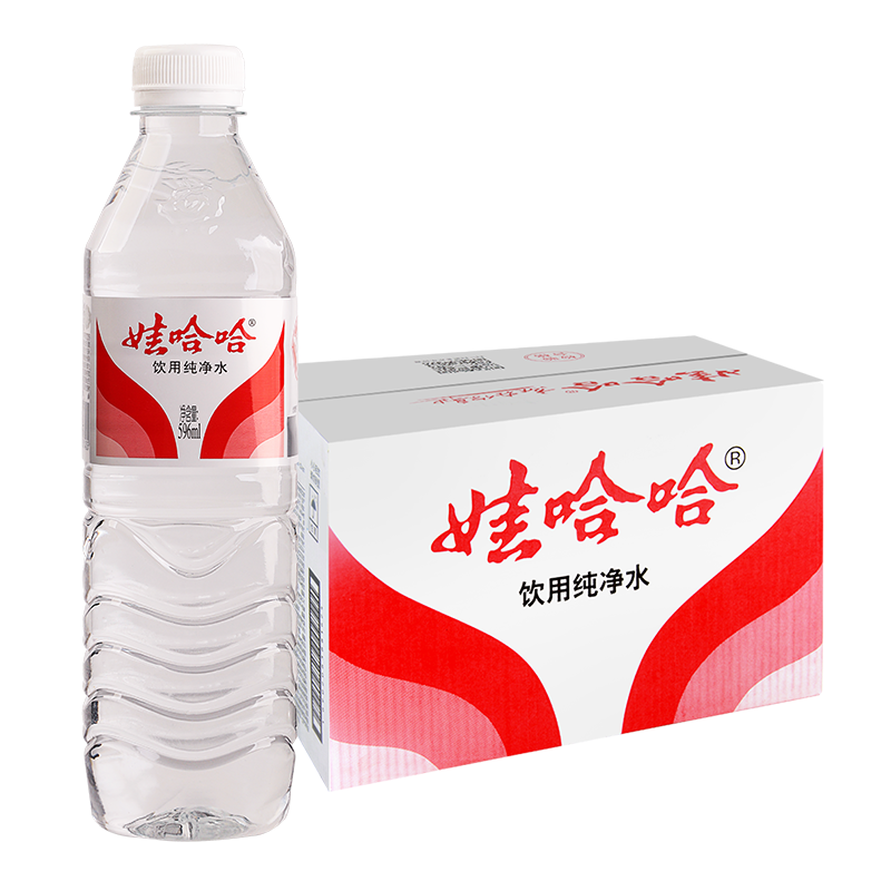 首购礼金，plus:娃哈哈 纯净水饮用水596ml*24瓶 纸箱装整箱水 181.6元（需领券