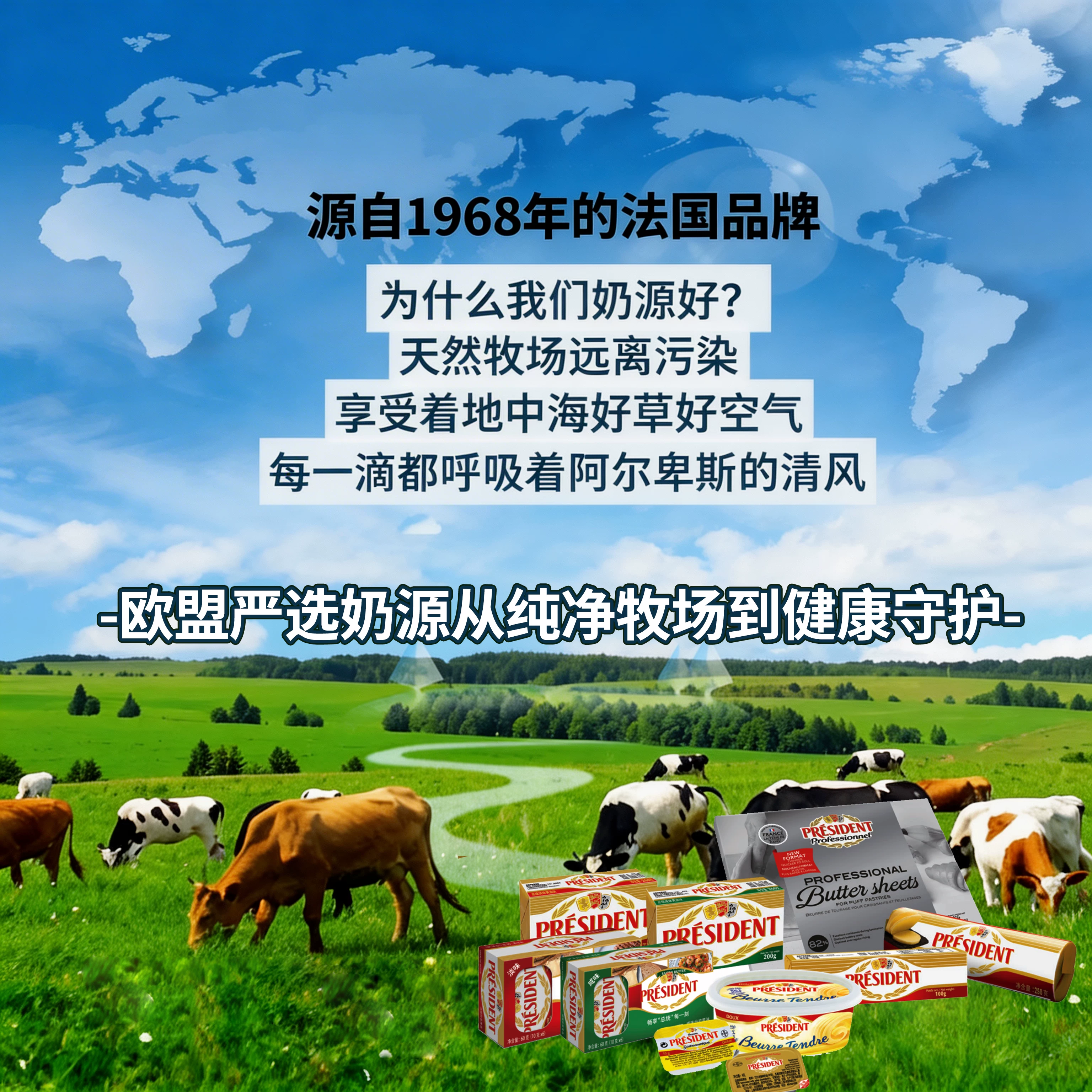 总统 淡味黄油500g动物性黄油烘焙家用牛排专用早餐面包烘焙原料 52.75元 - 线报酷