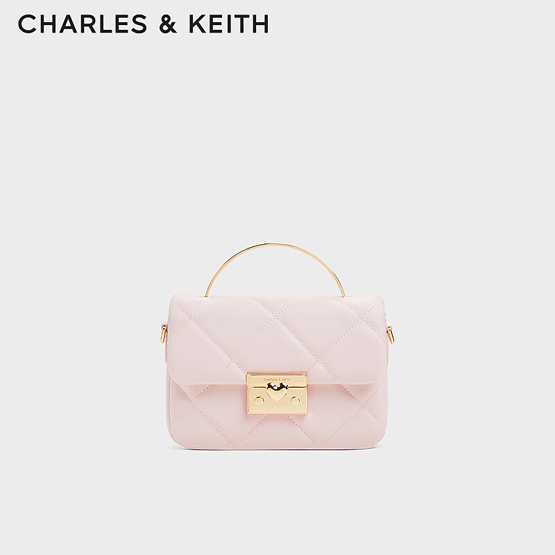 CHARLES & KEITH CHARLES&KEITH三色菱格礼盒爱心扣小方包包女包送女友CK17-50671661 粉红色Pink S 609元（需用券）