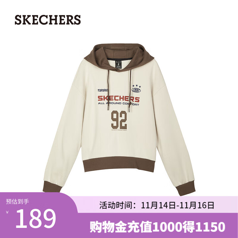 SKECHERS 斯凯奇 男女学院风潮流撞色时尚舒坦抗皱简约L424W064 雨雾白/021J S 339