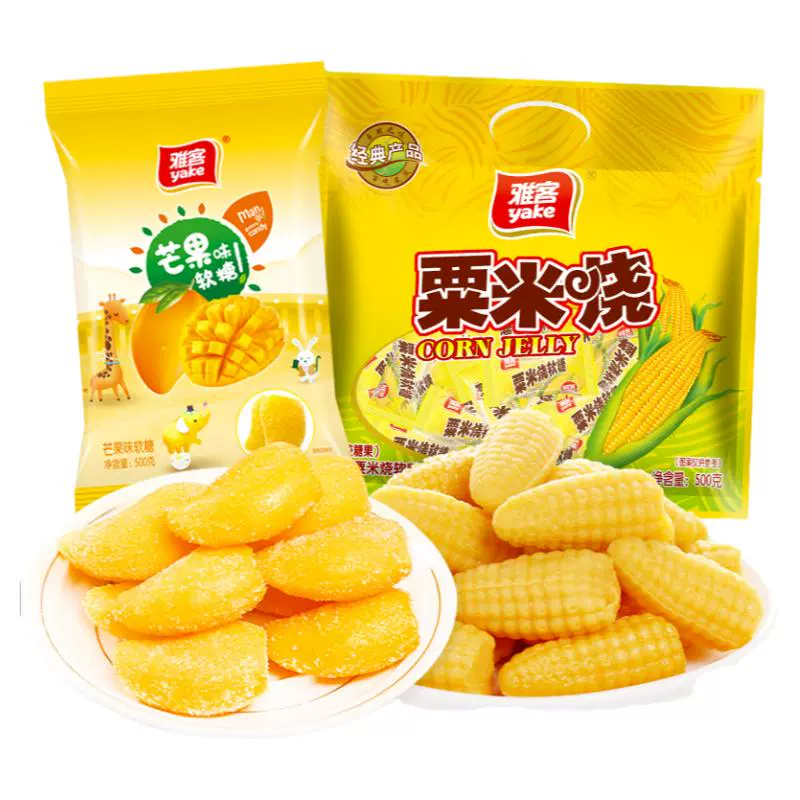 yake 雅客 粟米烧玉米味芒果味软糖 250g ￥6.4