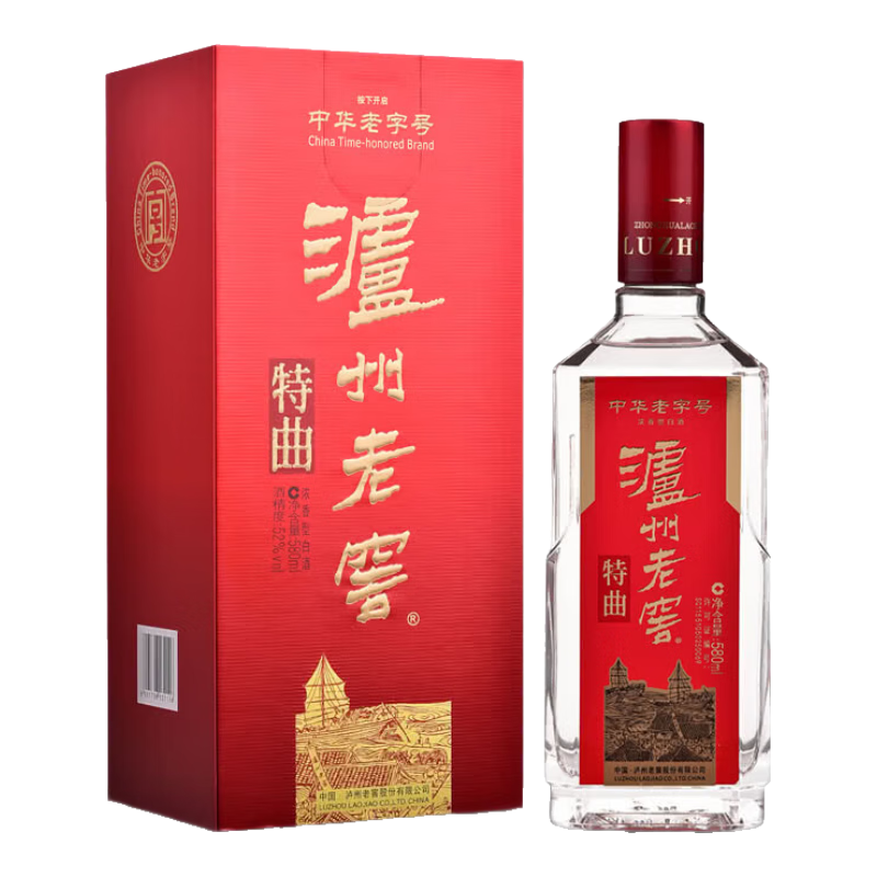 plus会员：泸州老窖特曲 浓香型 高度白酒 52度 580ml 单瓶装 284.92元（需领券