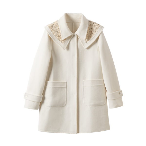 茵曼 【商场同款羊毛大衣】冬季女装文艺装饰翻领百搭宽松毛呢外套 169.99