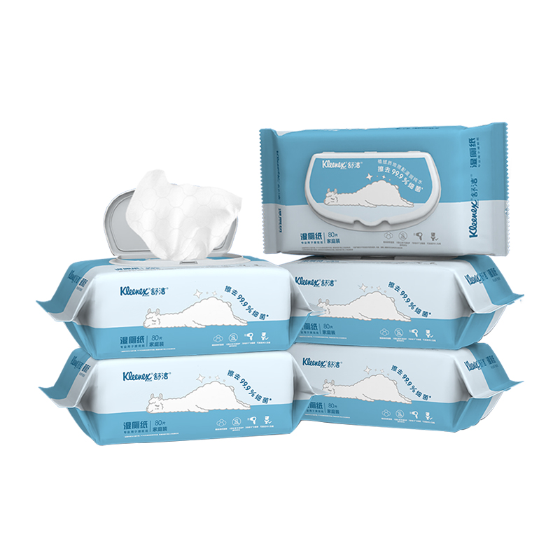 88VIP：Kleenex 舒洁 湿厕纸 80片*5包 29.9元包邮