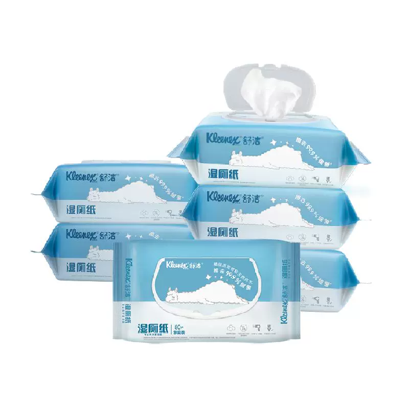 Kleenex 舒洁 湿厕纸 80片6包 ￥38.31