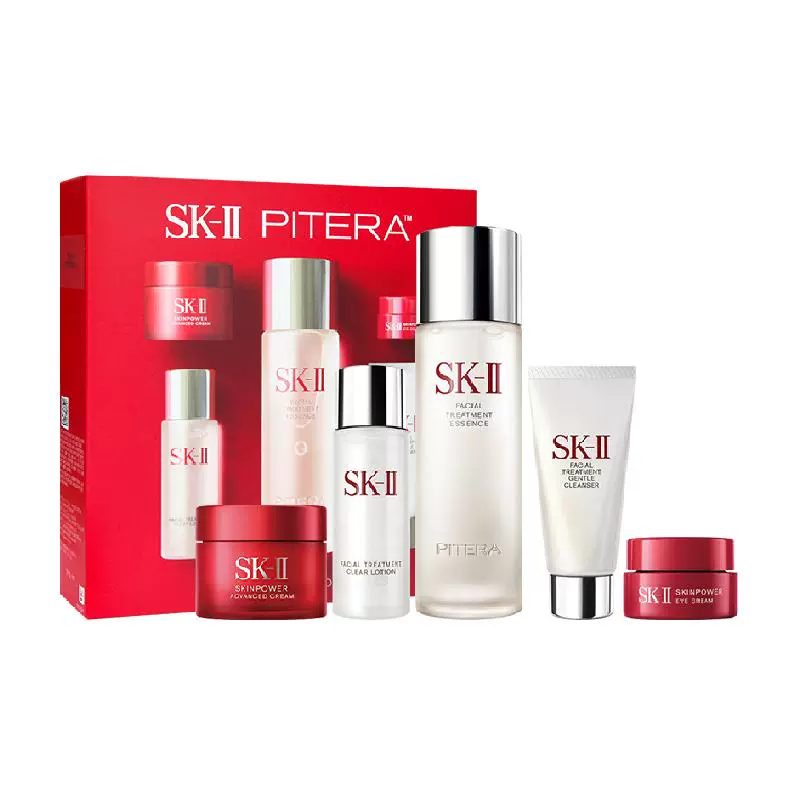 SK-II 星品护肤礼盒（神仙水75ml+赠洁面20g+清莹露30ml+大红瓶面霜15g+眼霜2.5g）