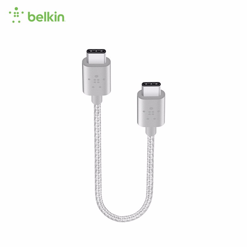 belkin 贝尔金 USB-C转USB-C数据线充电线3A大电流快速充电高速传输PD快充线 银