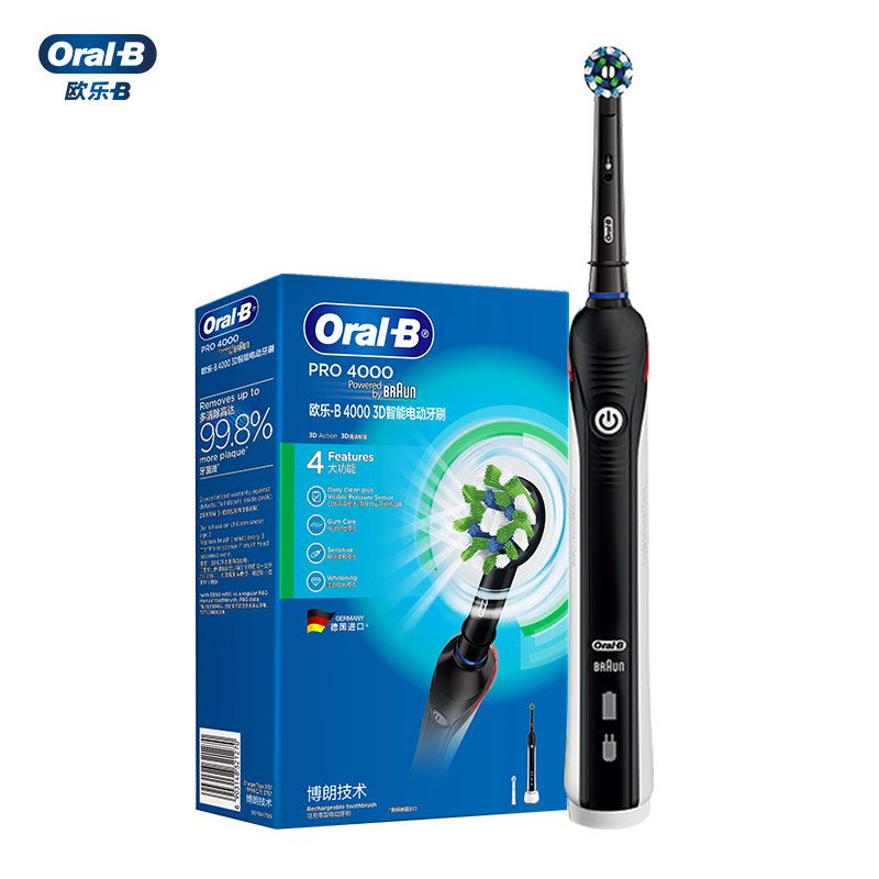Oral-B 欧乐B 欧乐-B 德国博朗OralB欧乐b电动牙刷P4000成人家用充电旋转牙刷男