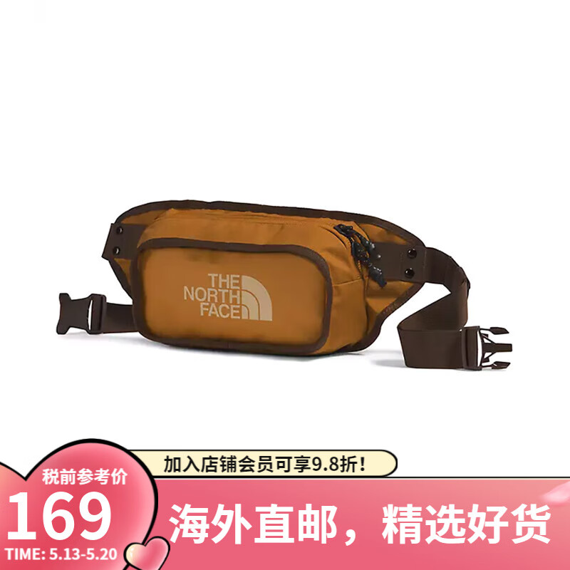 北面 美版腰包通用运动斜跨包胸包3L EXPLORE HIP PACK XO3-木材棕褐色 均码 169元