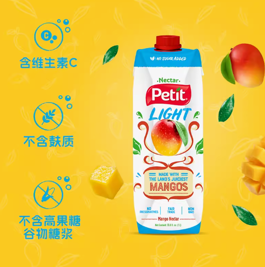 萨尔瓦多进口，Petit 桃子果汁/芒果汁1L*2瓶 新低16.9元包邮包税（合8.5元/瓶） 买手党-买手聚集的地方