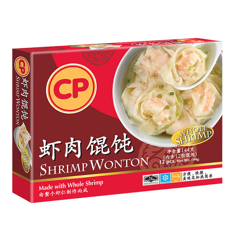 CP 正大食品 虾肉馄饨 144g 19.9元（需买2件，共39.8元）