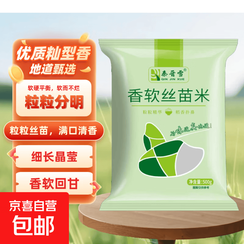 京喜 当季新米 南方猫牙米优质丝苗大米 长粒米 香软丝苗米500g 0.49元（需用