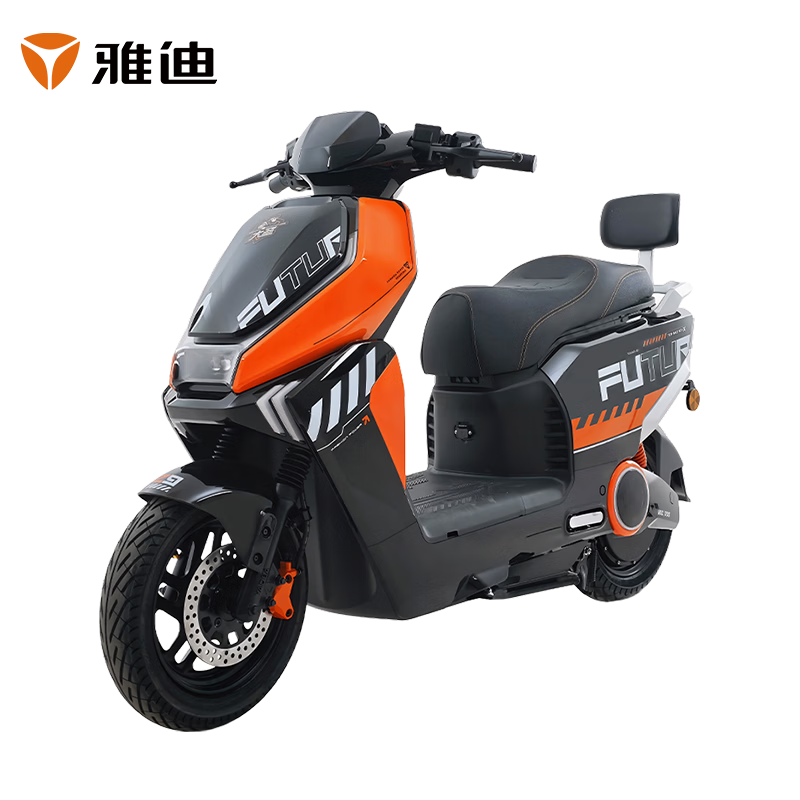 雅迪 高性能 电动摩托车 黑橙色 72V38A石墨烯铅酸 6216元