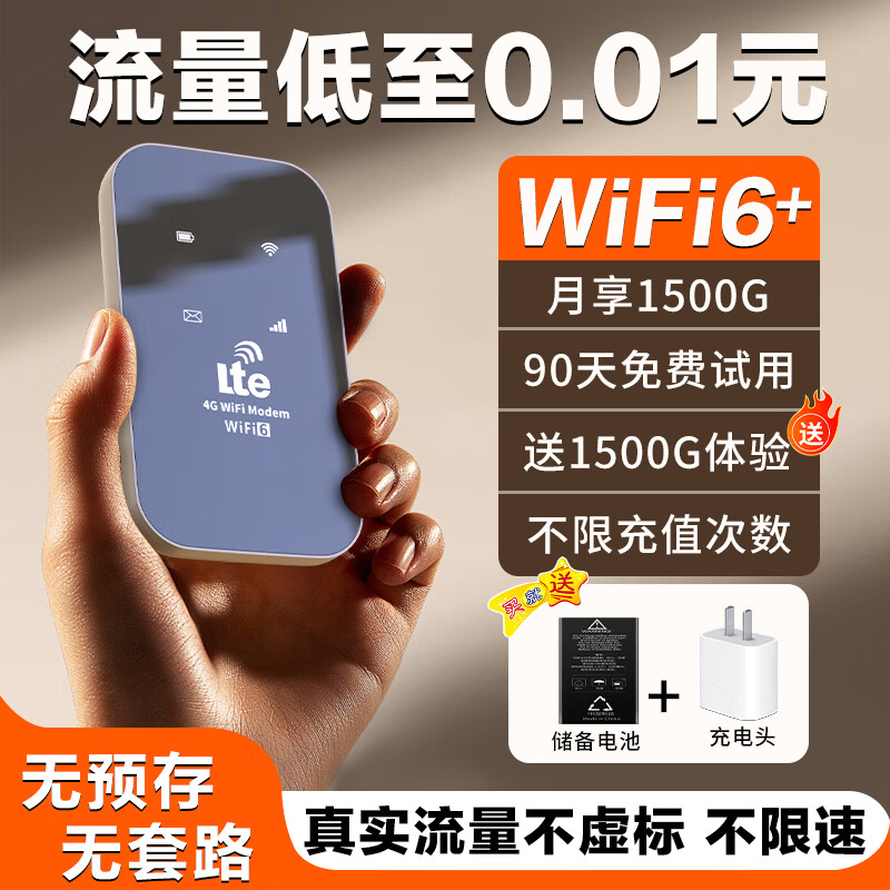 倍思亲 随身wifi6 顶配三网通5Ghz+WIFI6 ￥14.9
