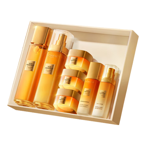 巴黎欧莱雅 欧莱雅花蜜胶原小蜜罐水乳母亲节礼盒套装抗皱紧致补水护肤品