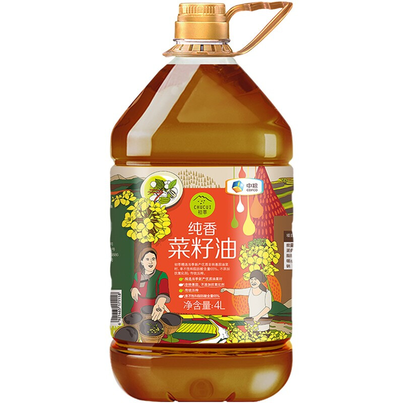 CHUCUI 初萃 浓香菜籽油 4L 52.9元（需用券）
