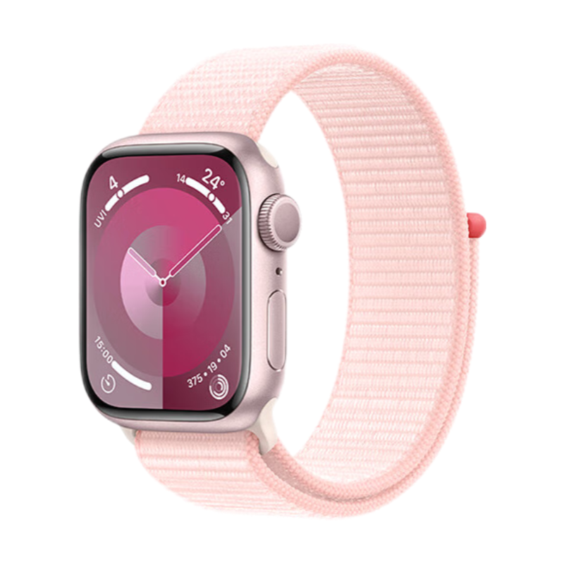 PLUS会员：苹果 Apple Watch Series 9 41mm 铝金属表壳+亮粉色回环运动表带 2584.01元