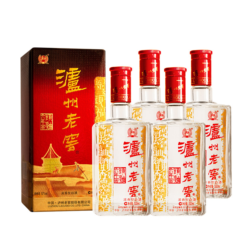 88VIP：泸州老窖 六年窖头曲 52%vol 浓香型白酒 500ml*4瓶 270.7元