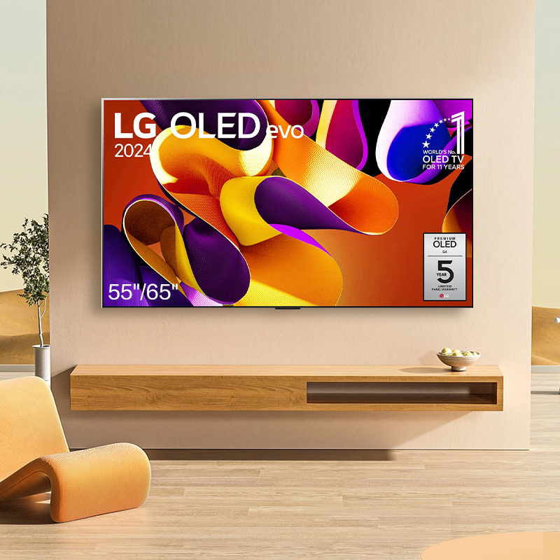 LG OLED55G4 65G4 英寸超薄壁纸电视配贴墙挂架平板电视机 10999元